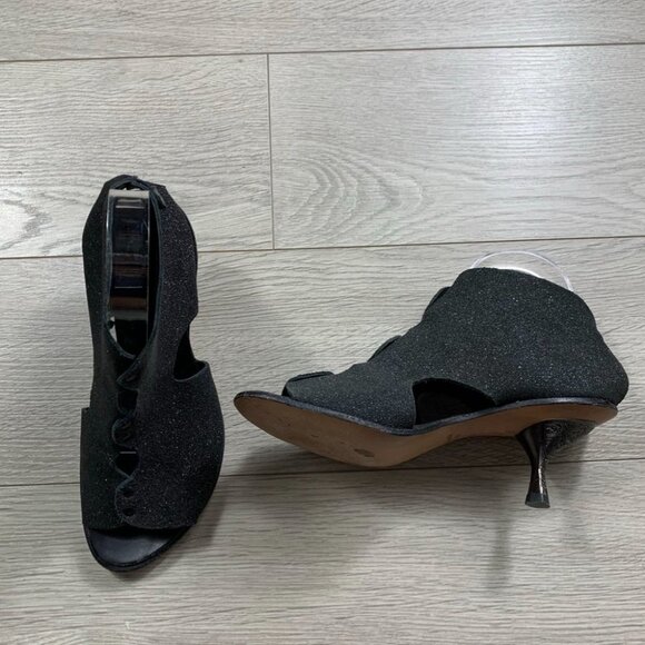 CYDWOQ Boomerang Hand Made Lagenlook Leather Open Toe Heels - Picture 3 of 15